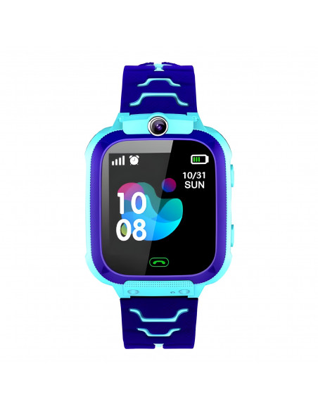 
Išmanusis laikrodis vaikams su SIM kortele, GPS vietos nustatymu, SOS kamera, žibintuvėliu – mėlynas
