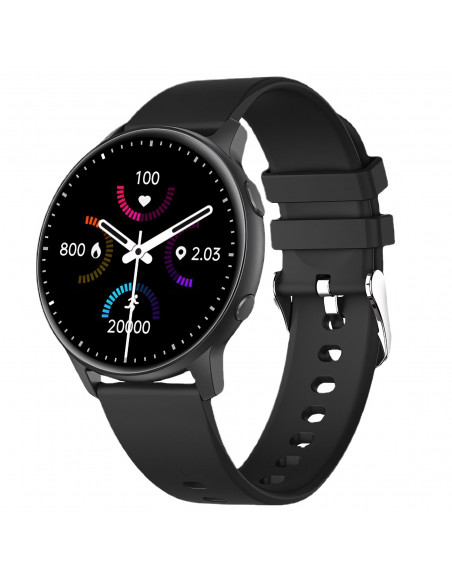 
Išmanusis sportinis laikrodis su funkciniu širdies ritmo matuokliu, kraujospūdžio matuokliu, miego muzika, 45 mm – juod...