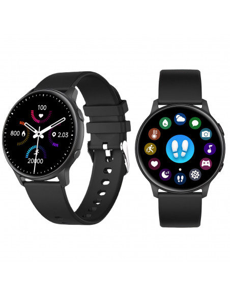 
Išmanusis sportinis laikrodis su funkciniu širdies ritmo matuokliu, kraujospūdžio matuokliu, miego muzika, 45 mm – juod...