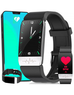 
Išmanusis sportinis laikrodis su miego stebėjimo funkcija, atspariu vandeniui, BT + dirželiai
