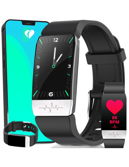 
Išmanusis sportinis laikrodis su miego stebėjimo funkcija, atspariu vandeniui, BT + dirželiai
