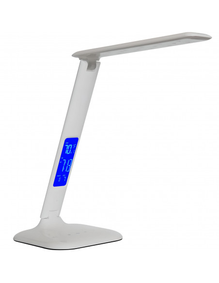 
LED stalinė lempa, 3 ryškumo lygiai, žadintuvas, kalendorius, laikrodis, termometras, 260 lm, 5 W
