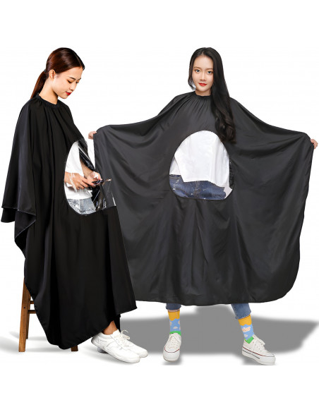 
Apsauginė kirpėjo prijuostė su langeliu kirpimui ir dažymui 140 x 110 cm
