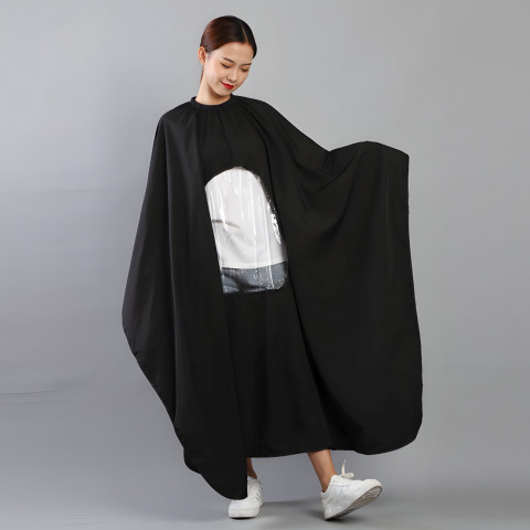 
Apsauginė kirpėjo prijuostė su langeliu kirpimui ir dažymui 140 x 110 cm
