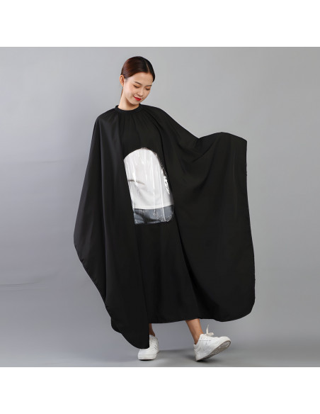 
Apsauginė kirpėjo prijuostė su langeliu kirpimui ir dažymui 140 x 110 cm
