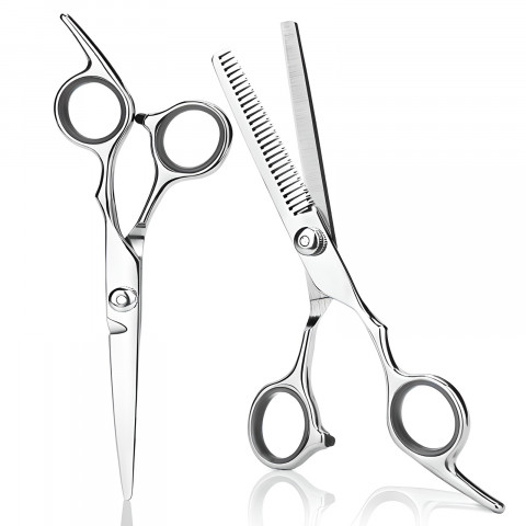 
Kirpyklos įrankių rinkinys plaukams ir barzdai dėkle: retinimo žirklės, šukos, segtukai - 7 vnt.
