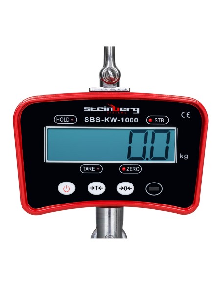 Pakabinamos kabliuko svarstyklės su nuotolinio valdymo pultu iki 1 tonos 1T LCD raudonas Pakabinamos kabliuko svarstyklės su nuotolinio valdymo pultu iki 1 tonos 1T LCD raudonas