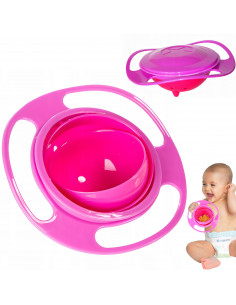 
Vaikiškas dubuo su dangteliu, atsparus išsiliejimui - rožinis
