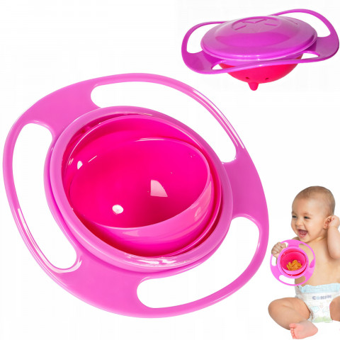 
Vaikiškas dubuo su dangteliu, atsparus išsiliejimui - rožinis
