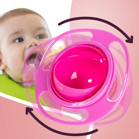 
Vaikiškas dubuo su dangteliu, atsparus išsiliejimui - rožinis
