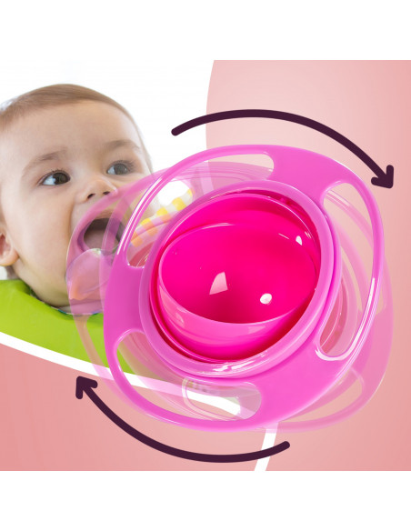 
Vaikiškas dubuo su dangteliu, atsparus išsiliejimui - rožinis
