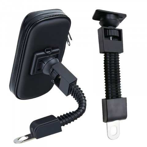 
Vandeniui atsparus dviračio laikiklis su telefono krepšiu ir vairo rankena
