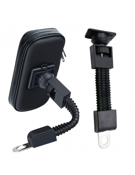 
Vandeniui atsparus dviračio laikiklis su telefono krepšiu ir vairo rankena
