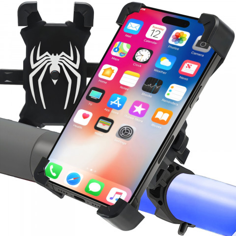 
360 laipsnių motociklo telefono laikiklis, skirtas 3,5–7 colių vairui
