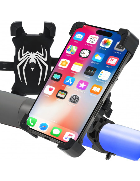 
360 laipsnių motociklo telefono laikiklis, skirtas 3,5–7 colių vairui
