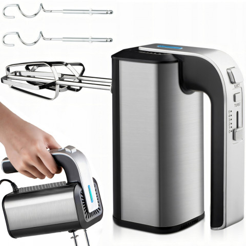 
Rankinis virtuvės robotas maišytuvas 5 greičiai TURBO 300 W - sidabrinis
