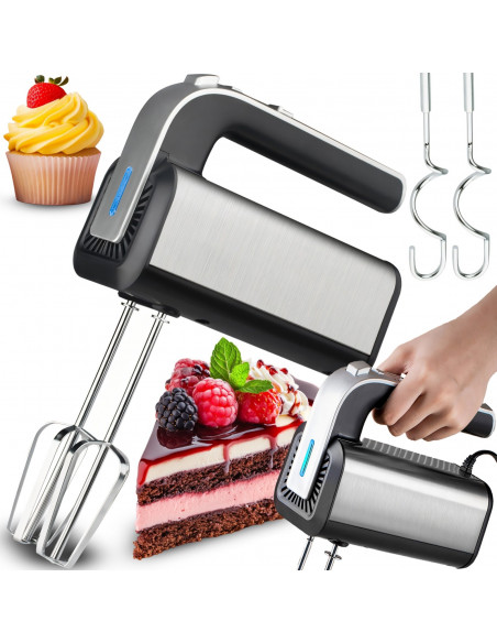 
Rankinis virtuvės robotas maišytuvas 5 greičiai TURBO 300 W - sidabrinis
