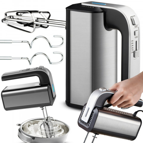 
Rankinis virtuvės robotas maišytuvas 5 greičiai TURBO 300 W - sidabrinis
