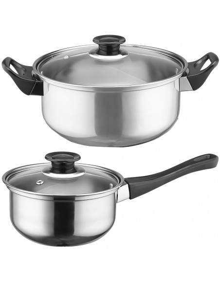 
Virtuvinių puodų su dangčiais, virdulys, keptuvė, DUJINĖ INDUKCIJA - 11 vnt.
