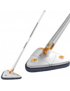 
360° besisukanti trikampė šluostė su automatiniu gręžimu ir teleskopine sistema
