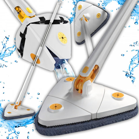 
360° besisukanti trikampė šluostė su automatiniu gręžimu ir teleskopine sistema
