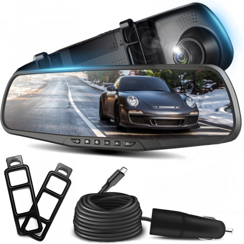 
Automobilinis vaizdo įrašymo įrenginys su judesio aptikimu „MIRROR Full HD TF 12 V“
