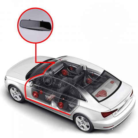 
Automobilinis vaizdo įrašymo įrenginys su judesio aptikimu „MIRROR Full HD TF 12 V“
