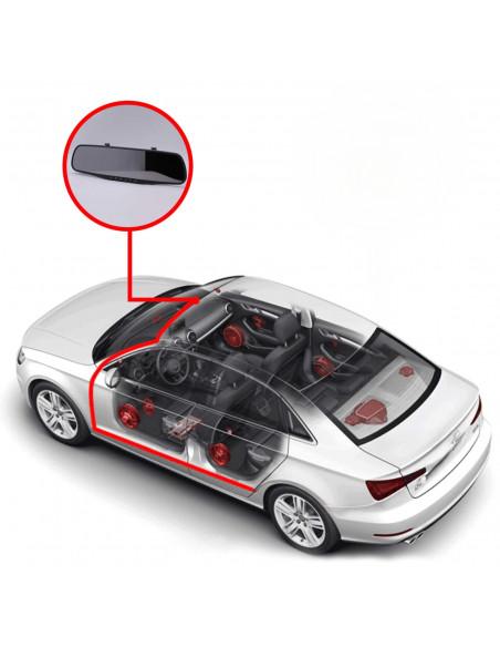 
Automobilinis vaizdo įrašymo įrenginys su judesio aptikimu „MIRROR Full HD TF 12 V“
