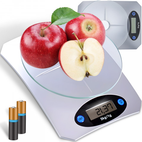 
LCD elektroninės virtuvės svarstyklės 1-5000 g / 1 g
