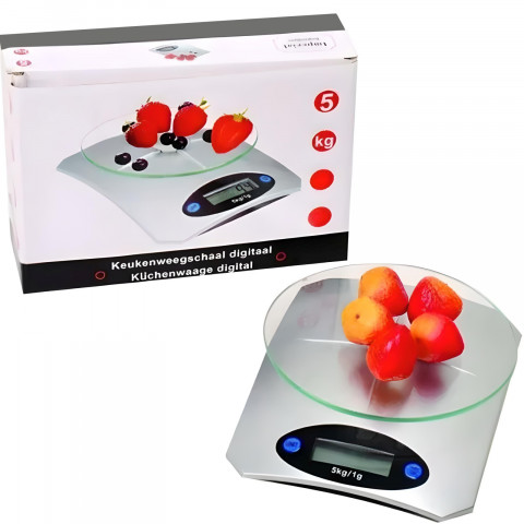 
LCD elektroninės virtuvės svarstyklės 1-5000 g / 1 g
