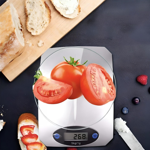 
LCD elektroninės virtuvės svarstyklės 1-5000 g / 1 g
