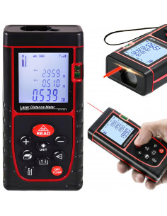 
Atstumo matuoklis, lazerinis atstumo matuoklis, gulsčiukas, atmintis, 40 m
