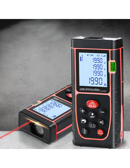 
Atstumo matuoklis, lazerinis atstumo matuoklis, gulsčiukas, atmintis, 40 m
