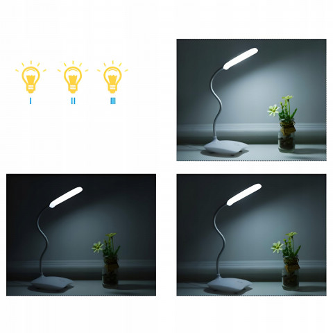 
Lietimui jautrus mokyklinis stalo šviestuvas skaitymui ir mokymuisi, 3 ryškumo lygiai, 14 LED USB
