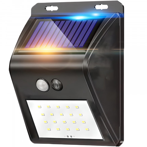 
Saulės energija varomas lauko sodo šviestuvas su prieblandos judesio jutikliais, 20 LED
