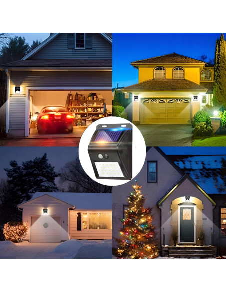 
Saulės energija varomas lauko sodo šviestuvas su prieblandos judesio jutikliais, 20 LED
