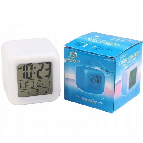 
Žadintuvas su termometru, 7 spalvų
