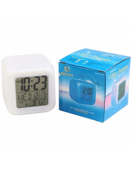 
Žadintuvas su termometru, 7 spalvų
