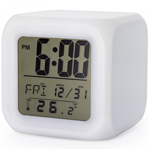 
Žadintuvas su termometru, 7 spalvų
