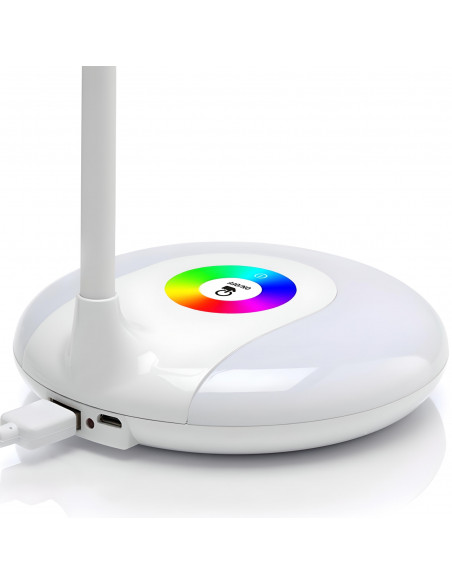 
Lietimui jautrus mokyklinis stalo šviestuvas, 3 ryškumo lygiai, 256 spalvos, 16 LED lempučių
