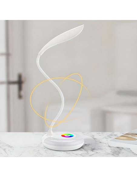 
Lietimui jautrus mokyklinis stalo šviestuvas, 3 ryškumo lygiai, 256 spalvos, 16 LED lempučių
