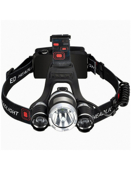 
Baterijomis maitinamas priekinis žibintas, 4 režimai, 3 šviesos diodai
