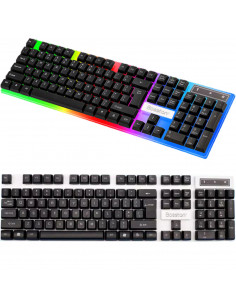 
LED foniniu apšvietimu membraninė žaidimų klaviatūra žaidėjams
