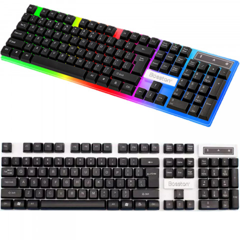 
LED foniniu apšvietimu membraninė žaidimų klaviatūra žaidėjams
