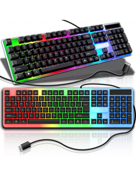 
LED foniniu apšvietimu membraninė žaidimų klaviatūra žaidėjams
