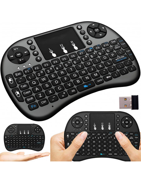 
Mini belaidė klaviatūra su jutikliniu skydeliu, apšvietimu, skirta „Smart TV BT“
