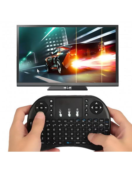 
Mini belaidė klaviatūra su jutikliniu skydeliu, apšvietimu, skirta „Smart TV BT“
