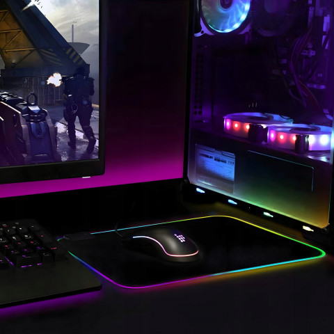 
Žaidimų stalo kilimėlis su apšviestu pelės kilimėliu, 35 x 25 cm
