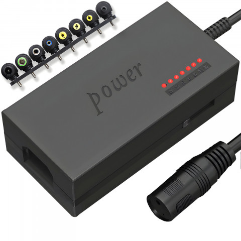 
Universalus nešiojamojo kompiuterio įkroviklis, 8 antgaliai, 96 W
