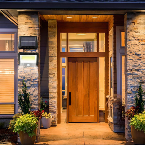 
Lauko saulės energija varomas šviestuvas su prieblandos judesio jutikliais, 100 LED
